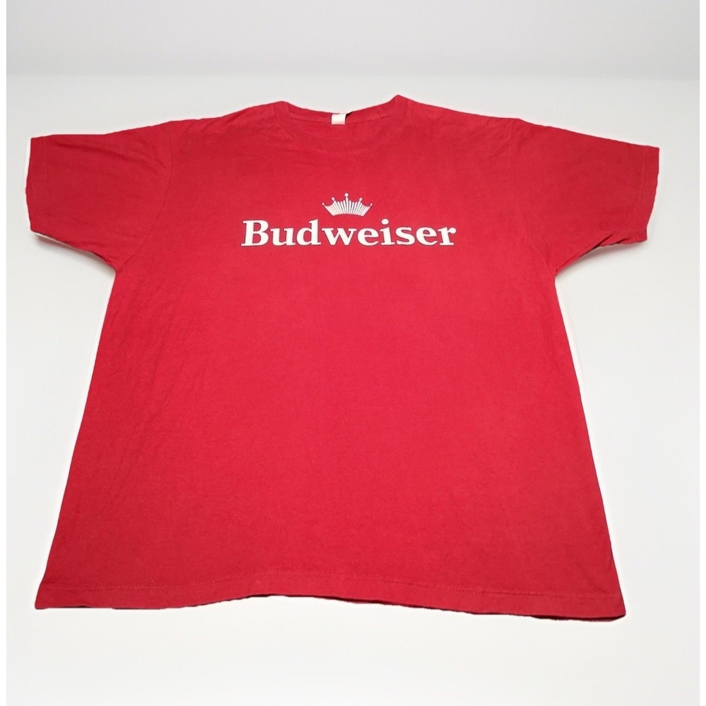 Budweiser Red Graphic T-Shirt Mens XL Tultex Ring Spun Cotton Beer Logo Tee